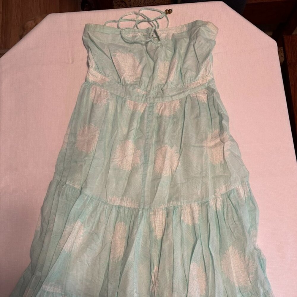Gap green and white halter dress